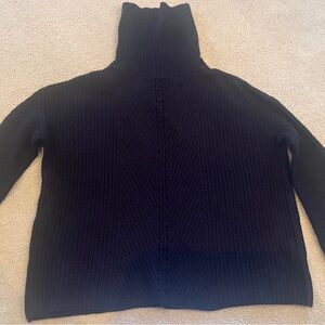 Elegant Black Turtleneck Sweater S